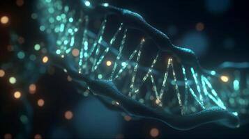 close up image of Molecule of DNA strands in a cell photo