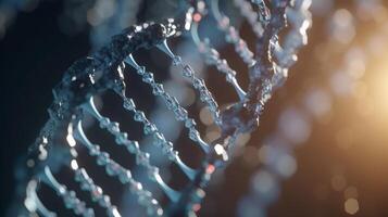 Molecule of DNA strands in a cell close up photo