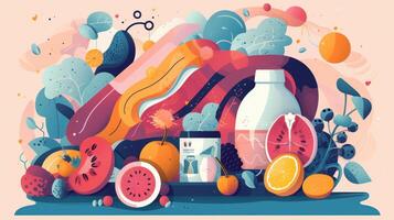 Fruits on plate visually high-quality illustration Art photo