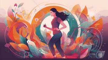 A girl is working out illustration Art photo