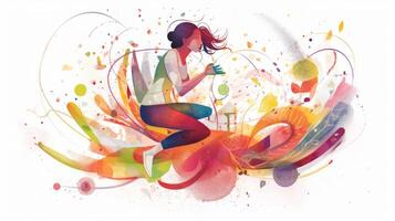 A girl in colors illustration Art photo