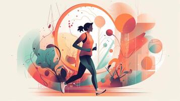 Woman walking visual illustration Art photo