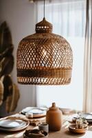 indoor dining room view with Boho aesthetic photo