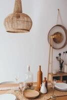 indoor dining room view with Boho aesthetic photo