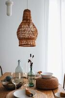 indoor dining room view with Boho aesthetic photo