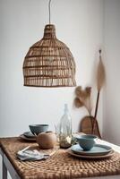 indoor dining room view with Boho aesthetic photo