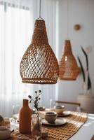 indoor dining room view with Boho aesthetic photo