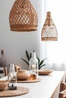 indoor dining room view with Boho aesthetic photo