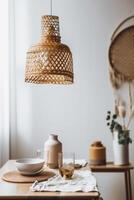 indoor dining room view with Boho aesthetic photo