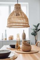 indoor dining room view with Boho aesthetic photo