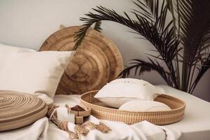 indoor bedroom view with Boho aesthetic photo