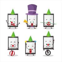 Cartoon character of tablet with various circus shows vector