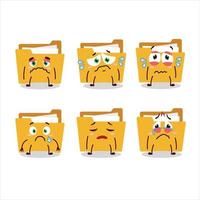 File folder a cartoon character with sad expression vector