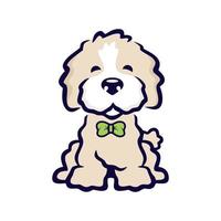 Poodle dog vector illustration logo