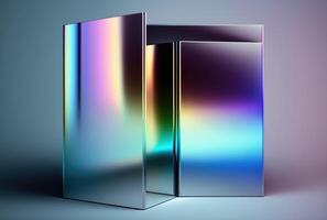 Holographic chromatic geometric abstract background. photo