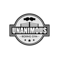 Boxing gym badge illustration vector