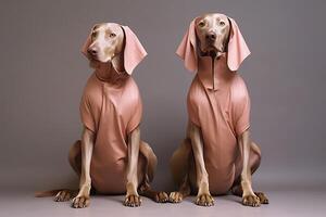 Weimaraner Dog. Futuristic Aesthetic photo