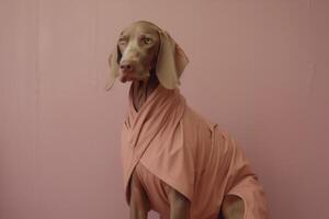 Weimaraner Dog. Futuristic Aesthetic photo