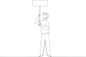 A man holds up the board of his preferred candidate vector