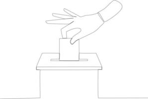 un mujer mano terminado votación vector