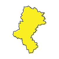 Simple outline map of Silesia is a region of Poland vector