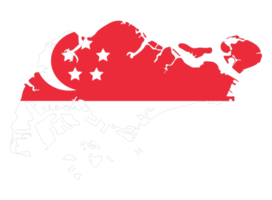 Singapore map flag inside png