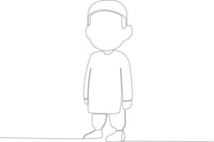 A boy prepares for salat vector