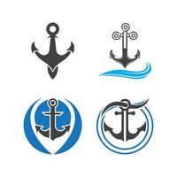 ancla logo icono barco Embarcacion marina Armada vector