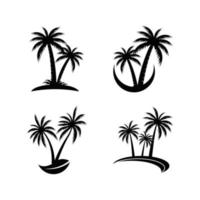 Palm tree summer logo template vector