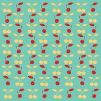 Red cherry pattern design, flat cherry pattern template vector