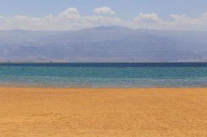 view on beach at Dead Sea, Israel photo