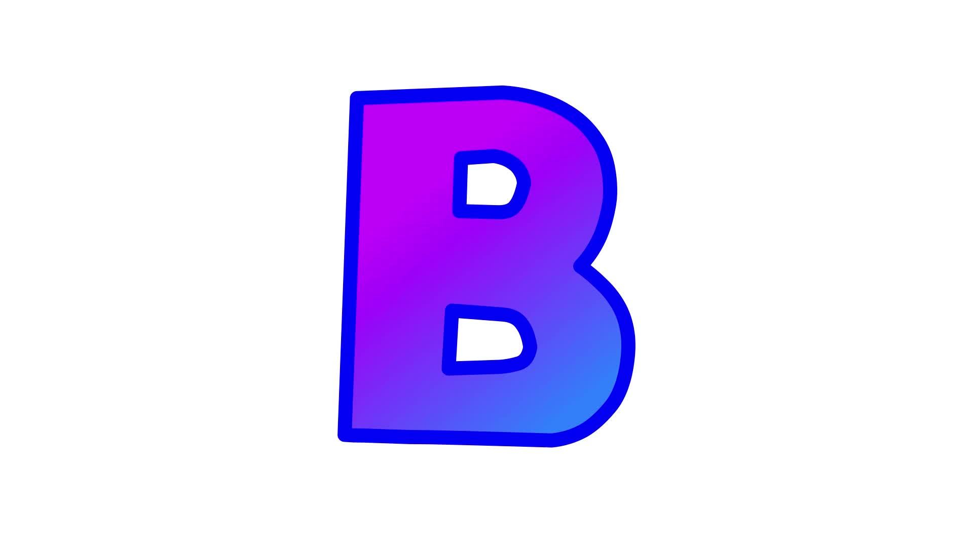 the letter B with a gradient color scheme of blue mixed with purple