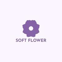 Whimsical abstract flower logo in purple color. vector