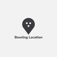 A combined logo between a pin and a bowling ball. vector