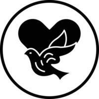 Dove with Heart Vector Icon Design