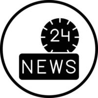24 Hours News Vector Icon Design