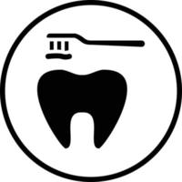 Cleaning Tooth with Brush Vector Icon Design