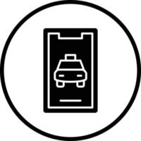 Mobile Taxi Vector Icon Design