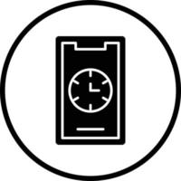 Mobile Clock Vector Icon Design