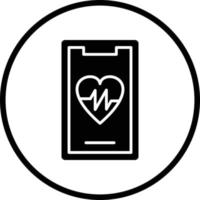 Mobile Heart Rate Vector Icon Design