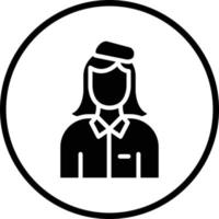 Air Hostess Vector Icon Design