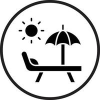 Sun Bed Vector Icon Design