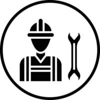 Construction Worker Vector Icon Design