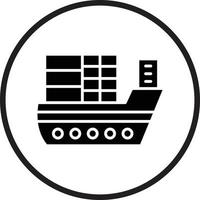 Cargo Ship Vector Icon Design