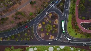 Aerial view of a traffic in downtown Los Cristianos on Tenerife, Canary Islands, Spain video