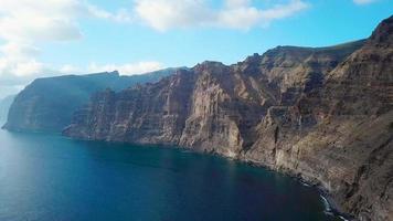Los Gigantes Cliffs on Tenerife, Aerial View video
