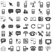 telecomunicaciones icono vector diseño colección