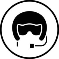 Pilot Helmet Vector Icon Design