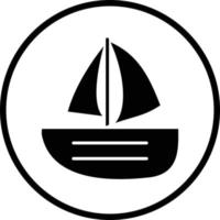 Sailing Boat Vector Icon Design