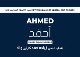 Mahoma sierra nombres con significados en urdu y Inglés vector